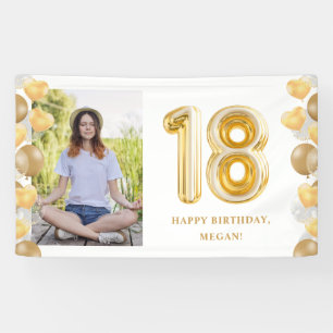 18. Geburtstagsfeier Foto Goldene Ballons Banner