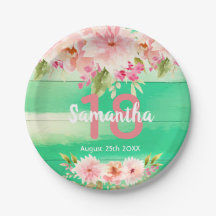 18. Geburtstagsfeier mit grünen Holzblüten