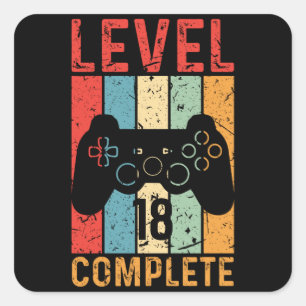 18. Geburtstagsgeschenk Männer Stufe 18 2003 Quadratischer Aufkleber