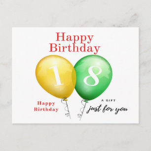 18. Geburtstagskarte für sie Postkarte