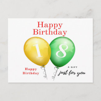 18. Geburtstagskarte für sie Postkarte