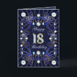 18. Geburtstagskarte mit Massen der Juwelen Karte<br><div class="desc">Eine Geburtstagskarte mit den Juwelen,  Glitzern und Lasten des Auges fangend bling. Eine sehr andere Karte,  die Sie personifizieren können.</div>