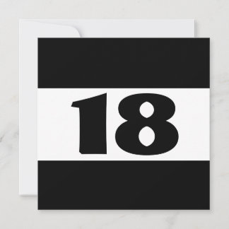 18. Geburtstagsparty Black and White Modern W853 Einladung