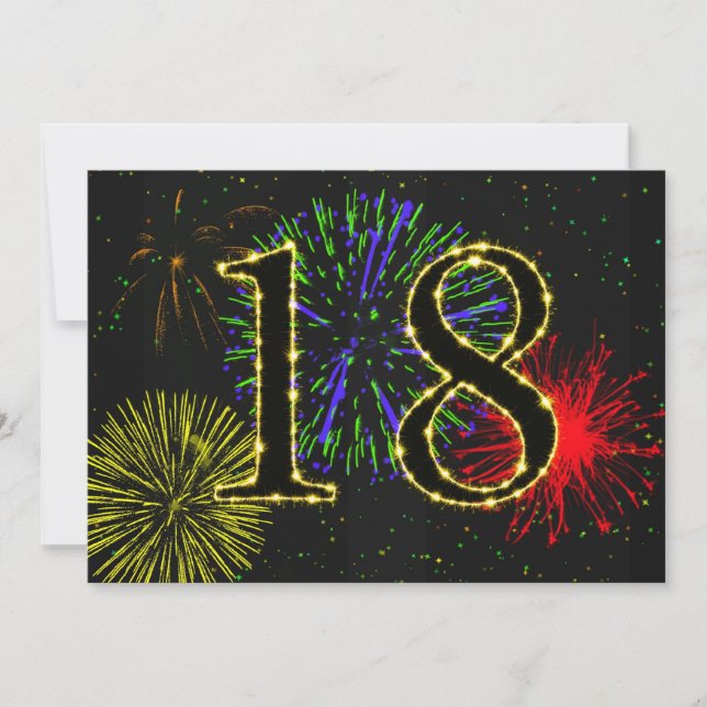 18. Geburtstagsparty Einladung (Vorderseite)