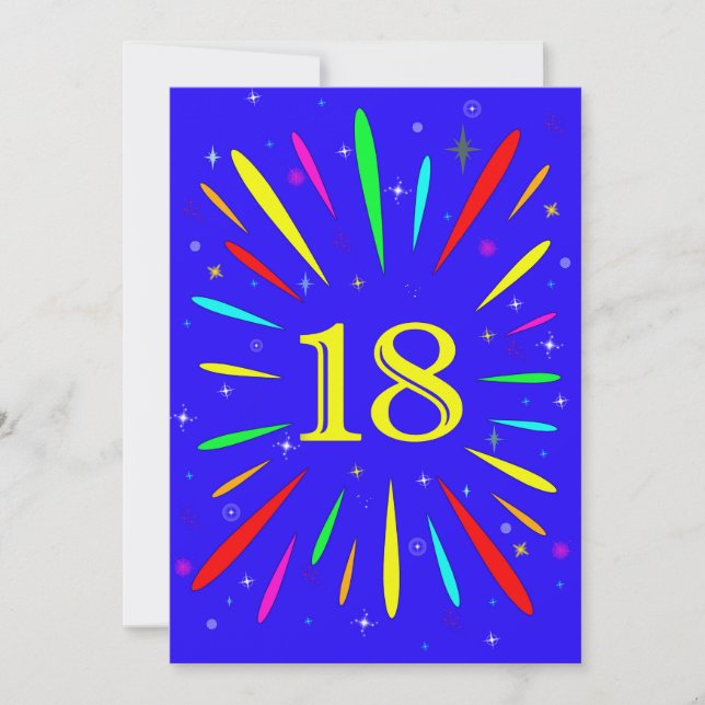 18. Geburtstagsparty Einladung Explosion (Vorderseite)