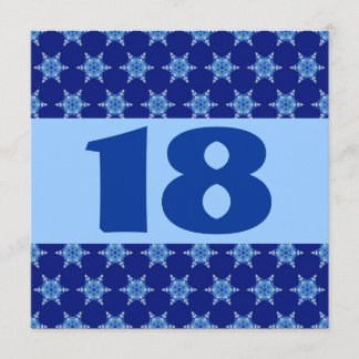18. Geburtstagsparty Festive Blue Stars W874 Einladung