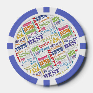 18. Geburtstagsparty-Foto mit Monogramm Pokerchips