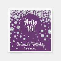 18. Geburtstagsparty lila hello 18 Diamanten