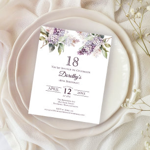 18. Geburtstagsparty Lila Lilac Floral