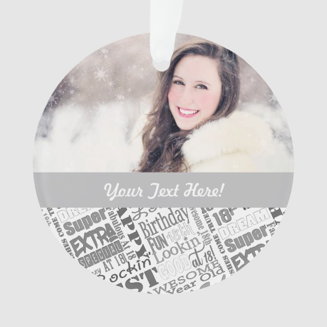 18. Geburtstagsparty Personalisierte Geschenke Ornament (Vorderseite)