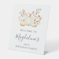 18. Geburtstagsparty Pumpkin Herbstlaub Willkommen