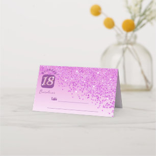 18. Geburtstagsparty Rosa Glitzer Platzkarte