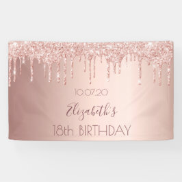 18. Geburtstagsparty Rose Gold rosa Tropfen Banner