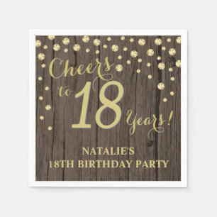 18. Geburtstagsparty Rustic und Gold Diamond Napki Serviette