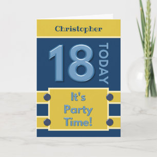 18. Geburtstagsparty Zeit Marine und Gold Karte