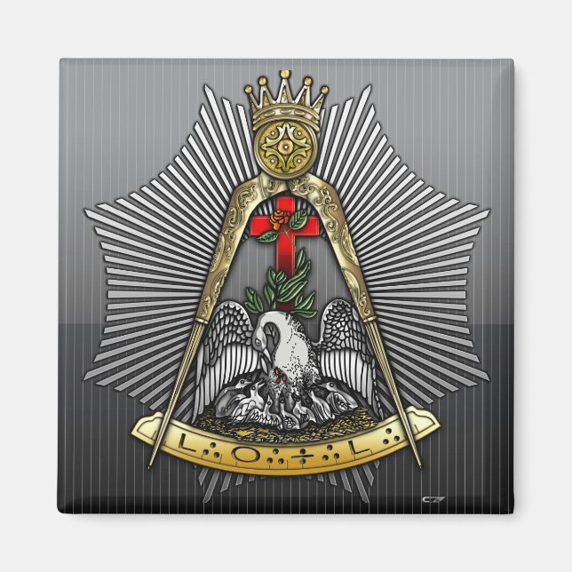 18. Grad: Ritter der Rose Croix Magnet (Vorne)