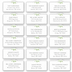 18 Greenery Wedding Shipping Address Sticker