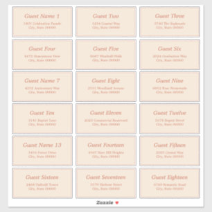 18 Guest Address Labels Terracotta Beige Aufkleber