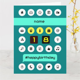 18. Hashtag Computing Geburtstag hinzufügen Namen  Karte