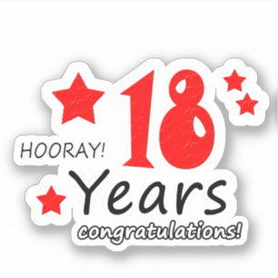 18. Hochzeitstag - 18 Jahre Geburtstag Aufkleber