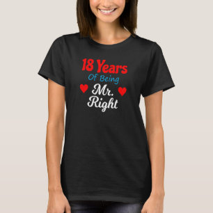 18. Hochzeitstag für Männer Herr Right Husb T-Shirt