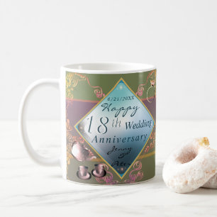 18. Hochzeitstag Porzellan Acquamarine Pi Kaffeetasse