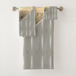 18. Hochzeitstag Porzellan Cat's Auge Badhandtuch Set