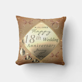 18. Hochzeitstag Porzellan Cat's Auge Kissen
