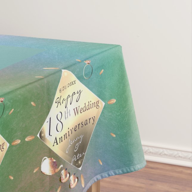 18. Hochzeitstag Porzellan Cat's Eye & Blu Tischdecke (Beispiel)