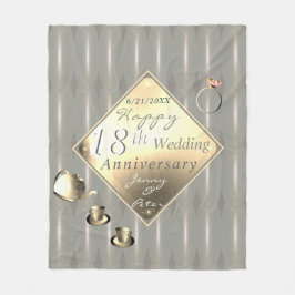 18. Hochzeitstag Porzellan Cat's Eye Fleecedecke