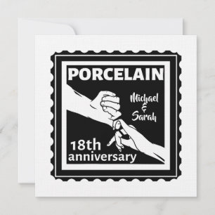 18. Hochzeitstag Porzellan traditionell Einladung