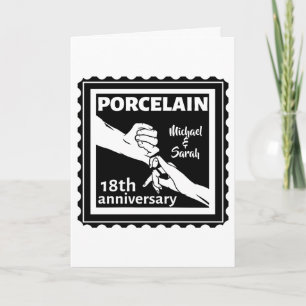 18. Hochzeitstag Porzellan traditionell Karte