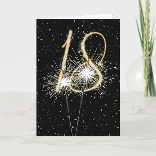 18. Hochzeitstag Sparkler Karte (Vorderseite)