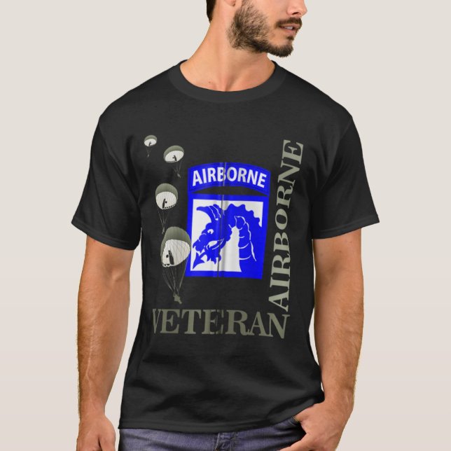 18. Im Flugzeug Corps Veteran Paratrooper Veterane T-Shirt (Vorderseite)