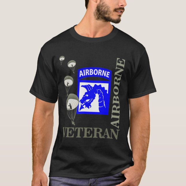 18. Im Flugzeug Corps Veteran Paratrooper Veterane T-Shirt (Vorderseite)