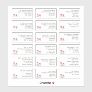 18 individuelle Anschrift Florals Aufkleber