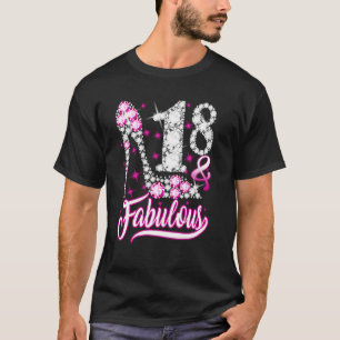 18 Jahre alt 18 & fabelhaft 18. Geburtstag Pink Di T-Shirt