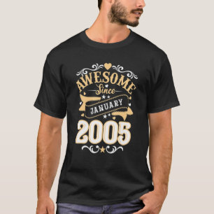18 Jahre alt Gebildet im Januar 2005 18. Geburtsta T-Shirt