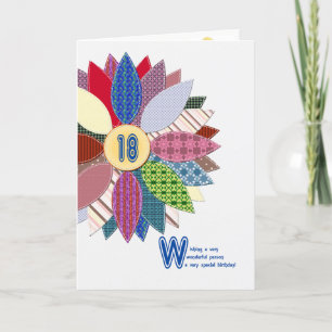 18 Jahre alt, geheftete Blume Geburtstag Karte