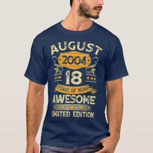 18 Jahre alt Geschenke Vintager August 2004 18. Ge T-Shirt