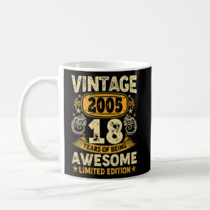 18 Jahre alt Vintag 2005 Geschenke Junge Mädchen 1 Kaffeetasse