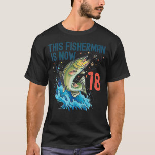 18 Jahre alte Fischer-Geburtstag 18. Barsch Männer T-Shirt