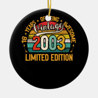 18 Jahre Alte Geschenke Vintag 2003 18. Geburtstag Keramik Ornament