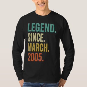 18 Jahre altLegend Seit März 2005 18. Geburtstag T-Shirt