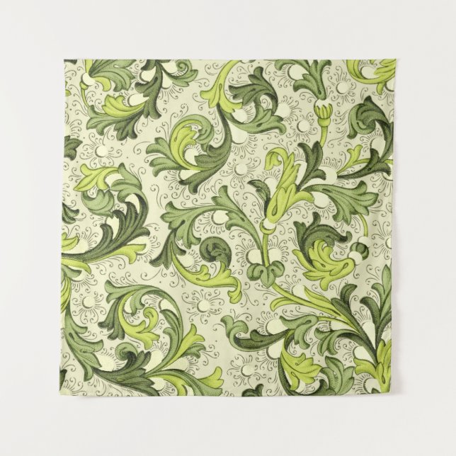 18. Jahrhundert: Blumenantike Tapete. Wandteppich (Vorderseite)