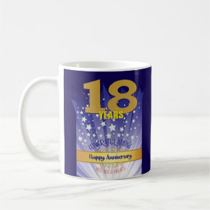 18-jähriges CUSTOM Erholung Jahrestag kühne Zahl Kaffeetasse
