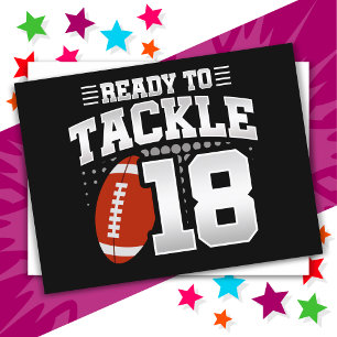 18-jähriges Tackle Football Party 18. Geburtstag Postkarte