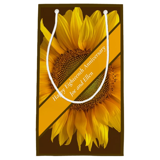 18. Jubiläum Sonnenblume Kleine Geschenktüte (Vorderseite)
