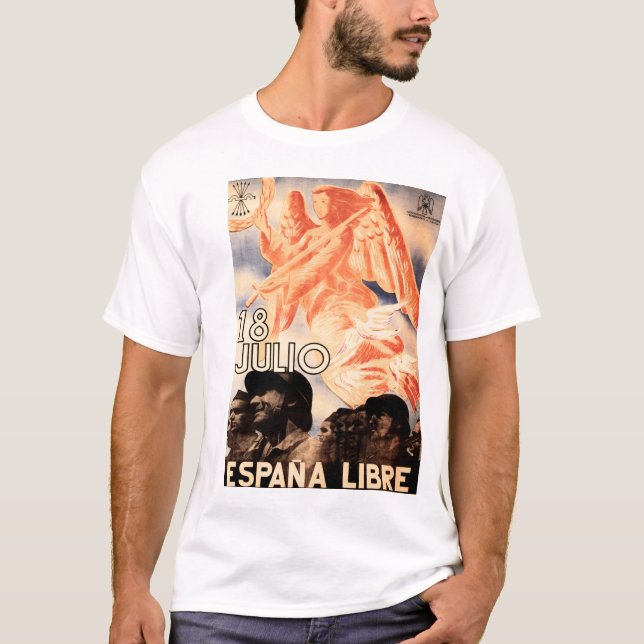 18 JULIO ESPANA LIBRE Spanische Propaganda des Ziv T-Shirt (Vorderseite)