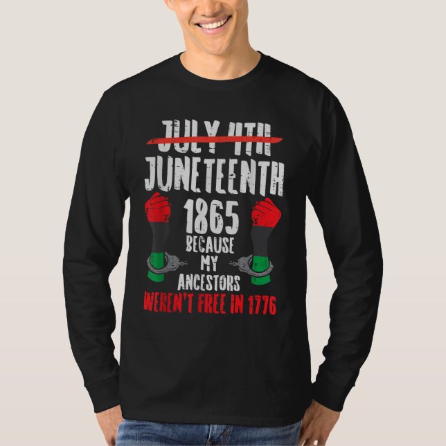 18. Juni 1865 Afrikanischer Faustschwarzer Geschic T-Shirt (Vorderseite)